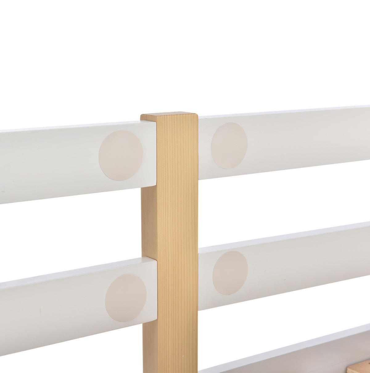 ETAGENBETT aus Massivholz 90x200 cm in Weiß mit Tafel & Leiter - Weiß, Holz (90/200cm) - Modfu