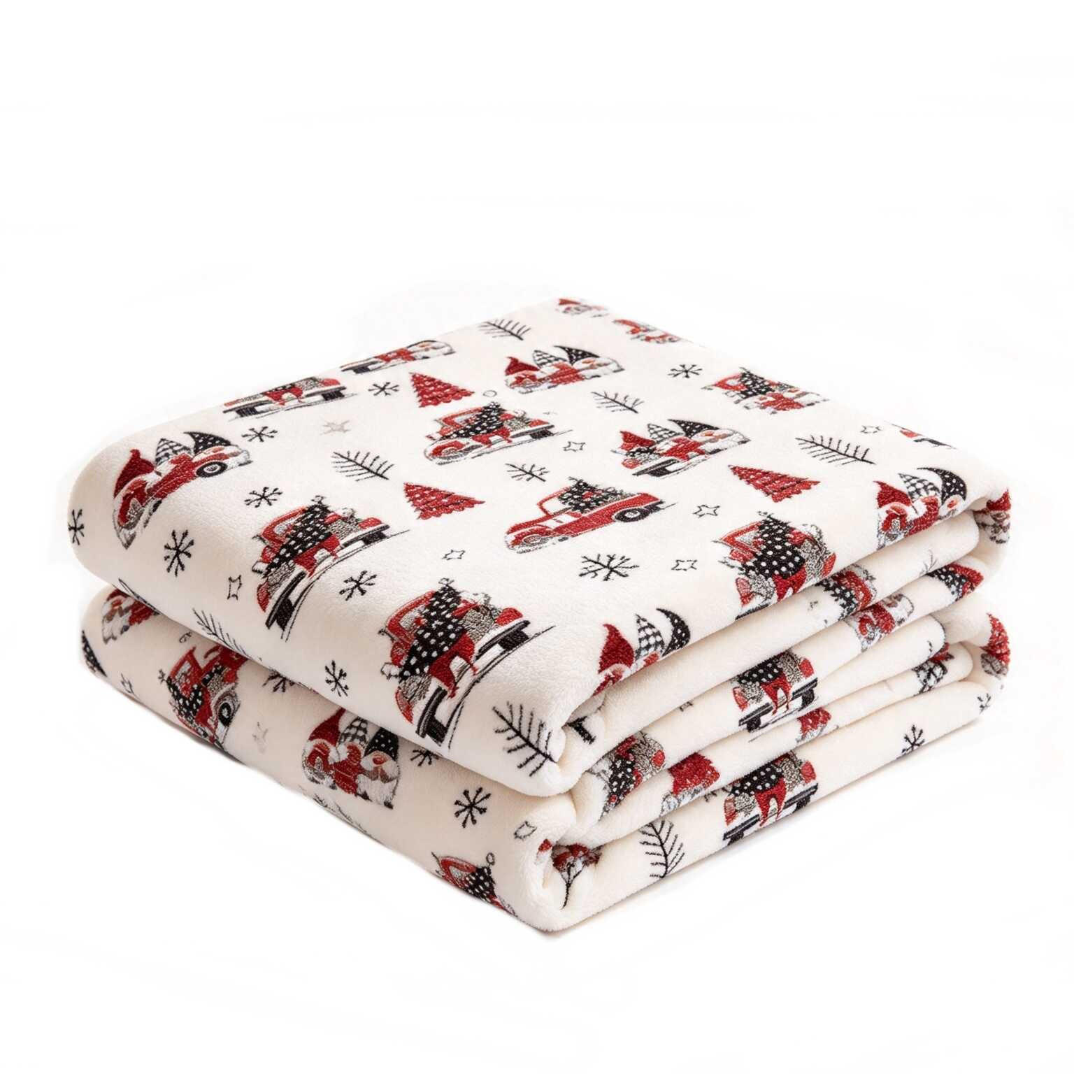 DECKE – Weihnachtsdecke – 150 x 100 cm – Weiß - Weiß, Textil (150/100cm)