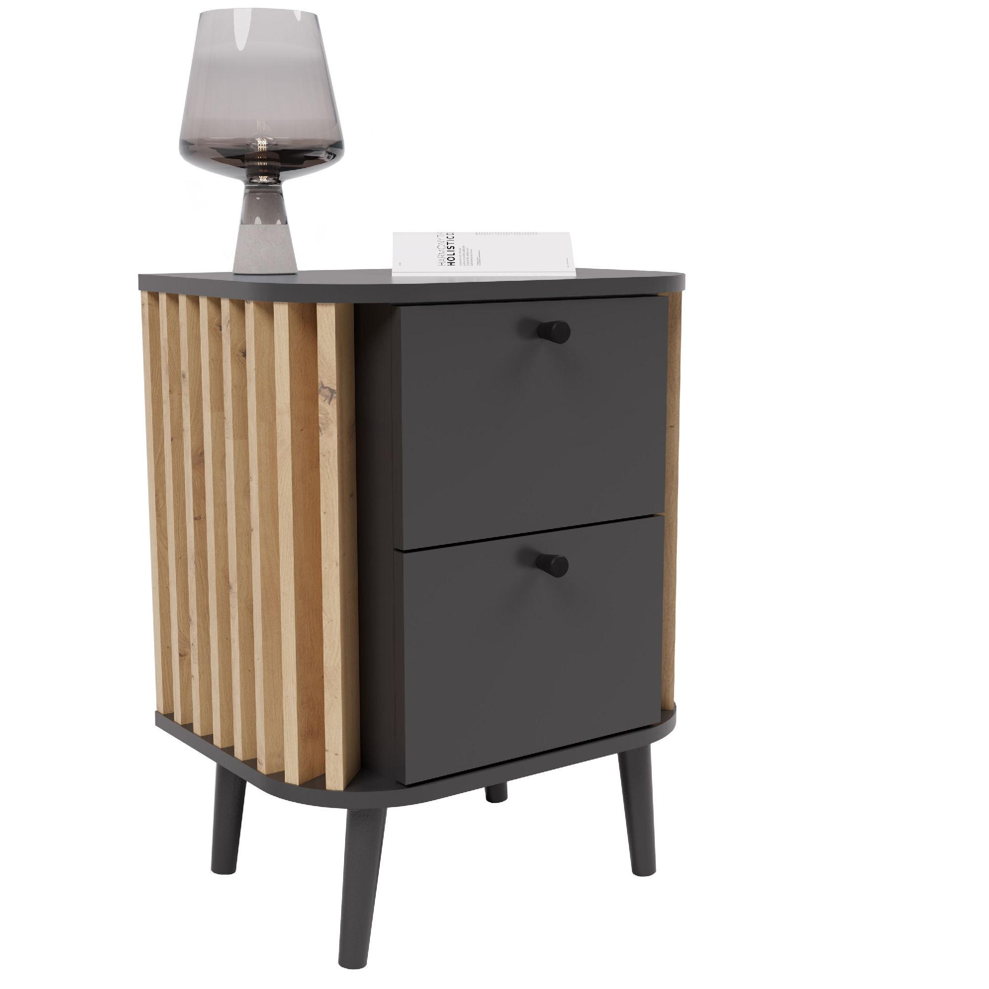 NACHTTISCH Pure 33/45/60 cm - Grau, Holzwerkstoff (45/60/33cm) - Xonox