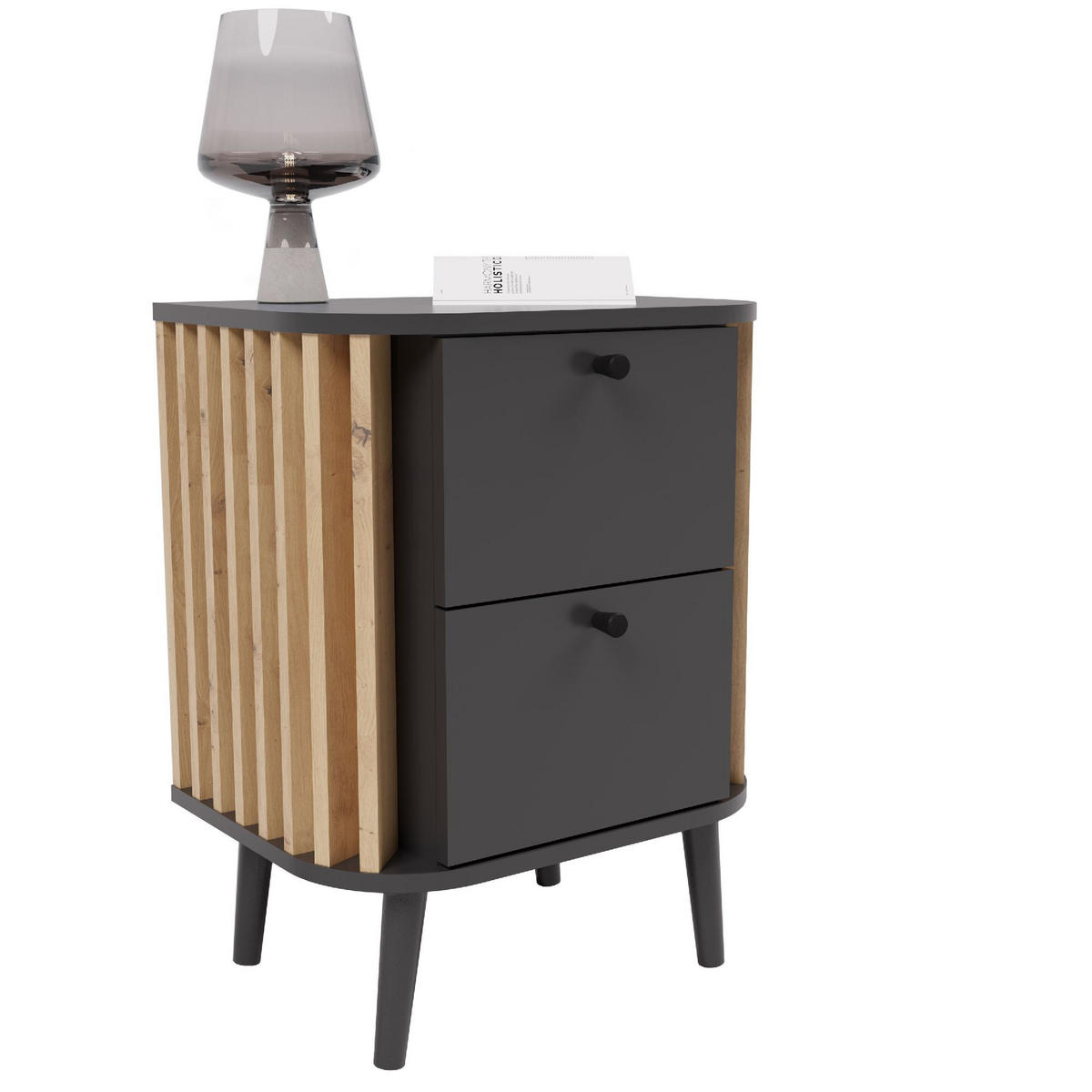 NACHTTISCH Pure 33/45/60 cm - Grau, Holzwerkstoff (45/60/33cm) - Xonox