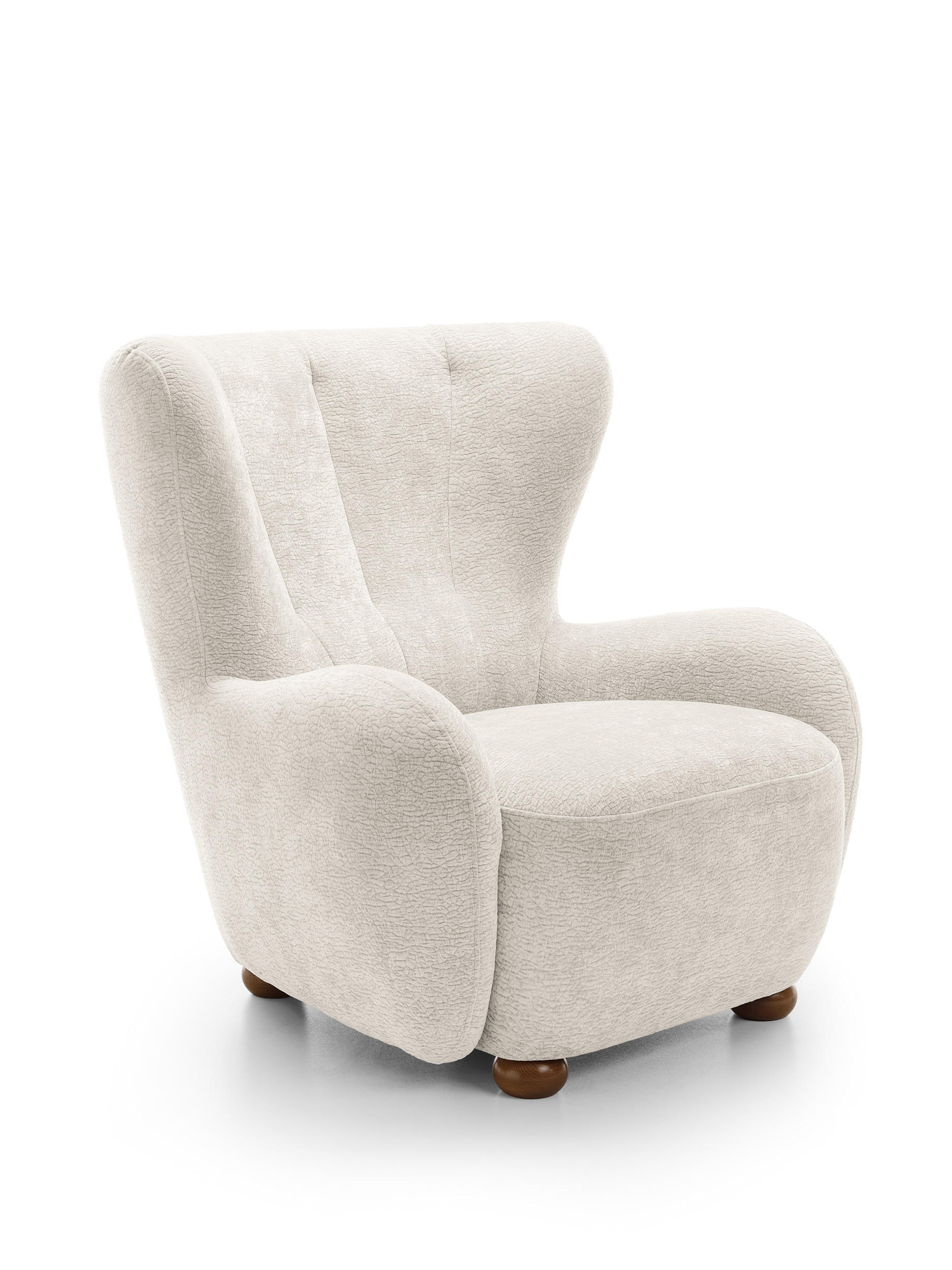 SESSEL MIST, Polstersessel Klassisch Loungesessel, Chenille-Stoff Creme - Creme, Holz/Holzwerkstoff (88/91/100cm) - MASSENO