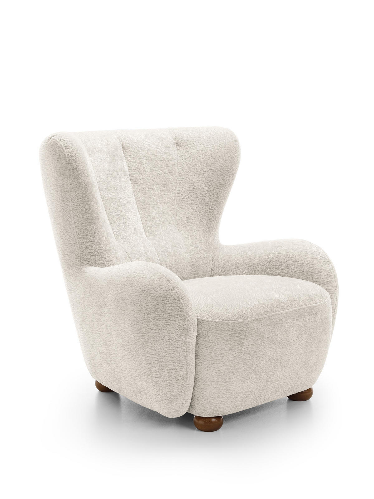 SESSEL MIST, Polstersessel Klassisch Loungesessel, Chenille-Stoff Creme - Creme, Holz/Holzwerkstoff (88/91/100cm) - MASSENO