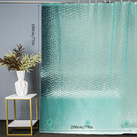DUSCHVORHANG wasserdicht 180 x 200 cm für Dekoration Badezimmer Zuhause - Grün, Kunststoff (2/1.8cm) - MCBOSON