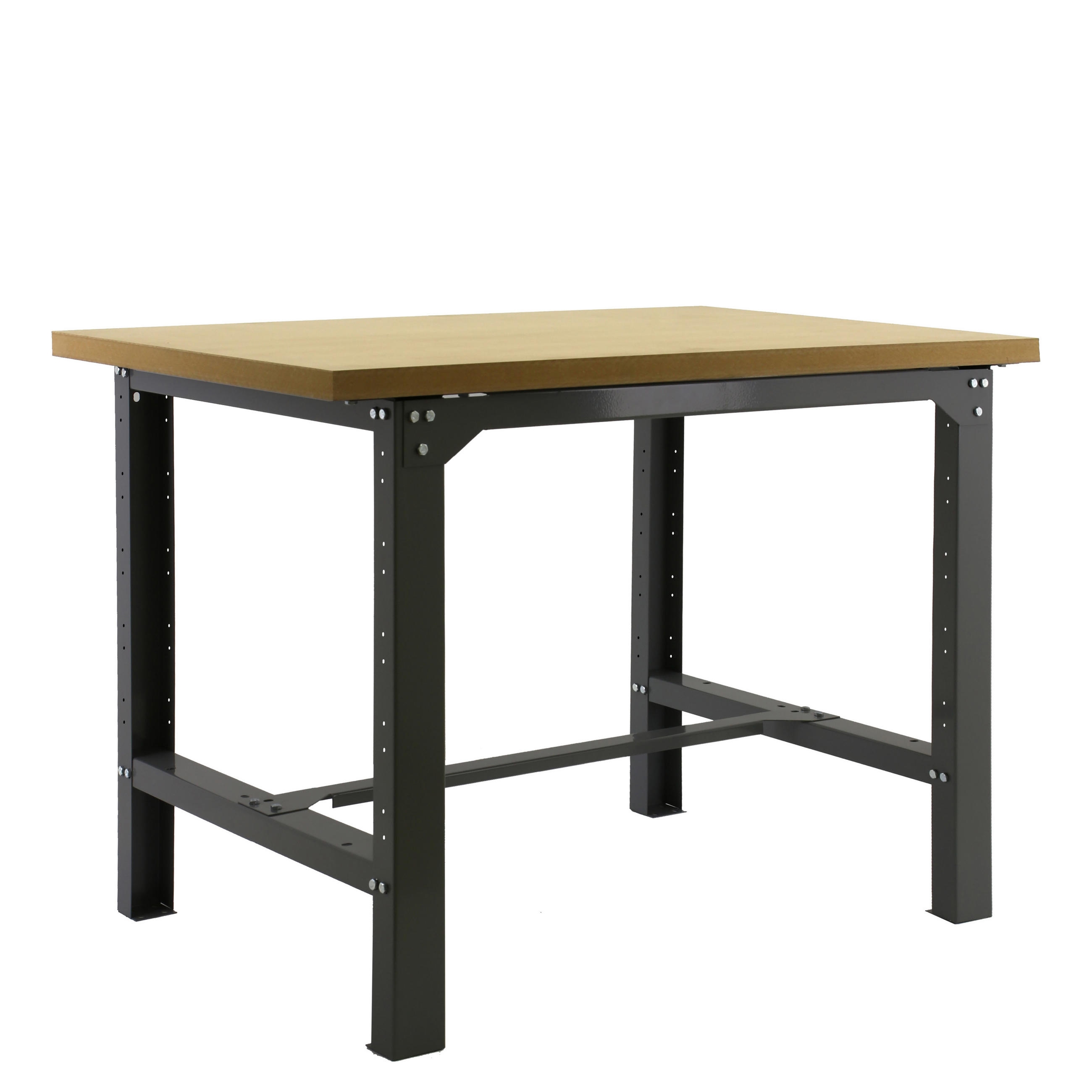 WERKBANK BUFFALO WOOD | HxBxT 87x120x75cm | Traglast 600kg | Anthrazit - Anthrazit, Metall (120/87/75cm) - PROREGAL
