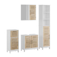 BADMÖBEL-SET Looma Weiß/Eiche 4 Teile - Weiß, Holzwerkstoff (60/60/29.6cm) - Vicco