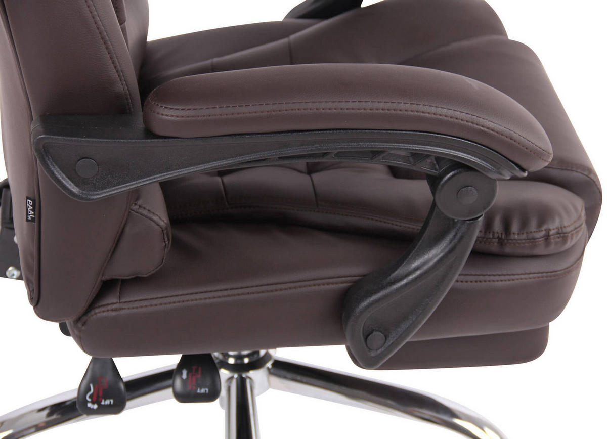 BÜROSTUHL Onix, Kunstleder Braun - Braun, Textil/Metall (67/125/68cm) - TPFLiving