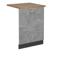 GESCHIRRSPÜLBLENDE R-Line Beton 60 cm , AP Eiche - Schieferfarben/Anthrazit, Holzwerkstoff (60/81.8/1.6cm) - Vicco