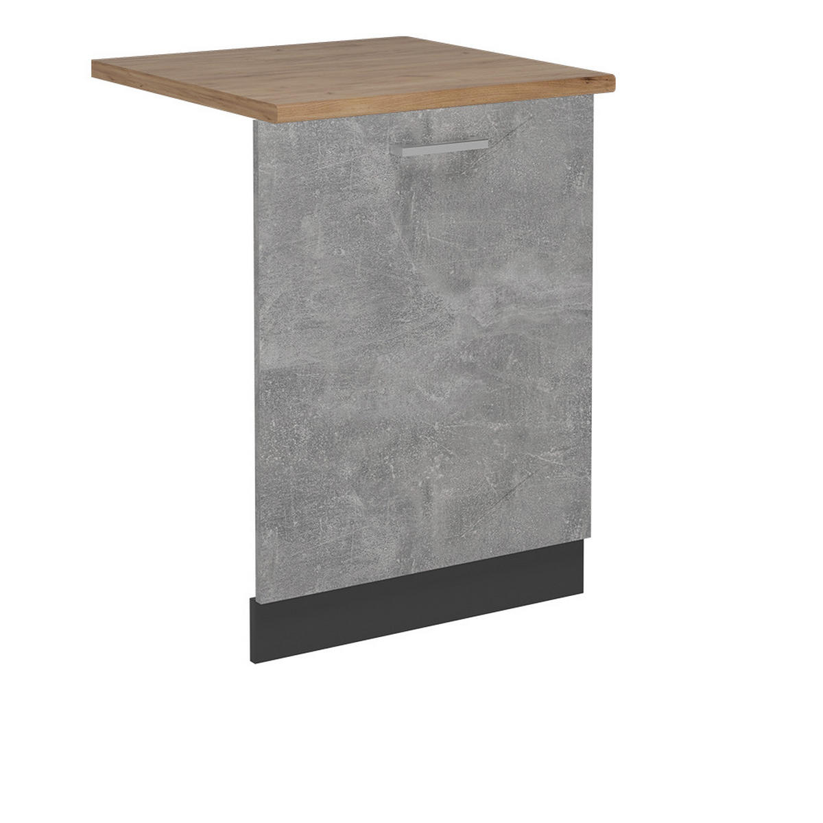 GESCHIRRSPÜLBLENDE R-Line Beton 60 cm , AP Eiche - Schieferfarben/Anthrazit, Holzwerkstoff (60/81.8/1.6cm) - Vicco