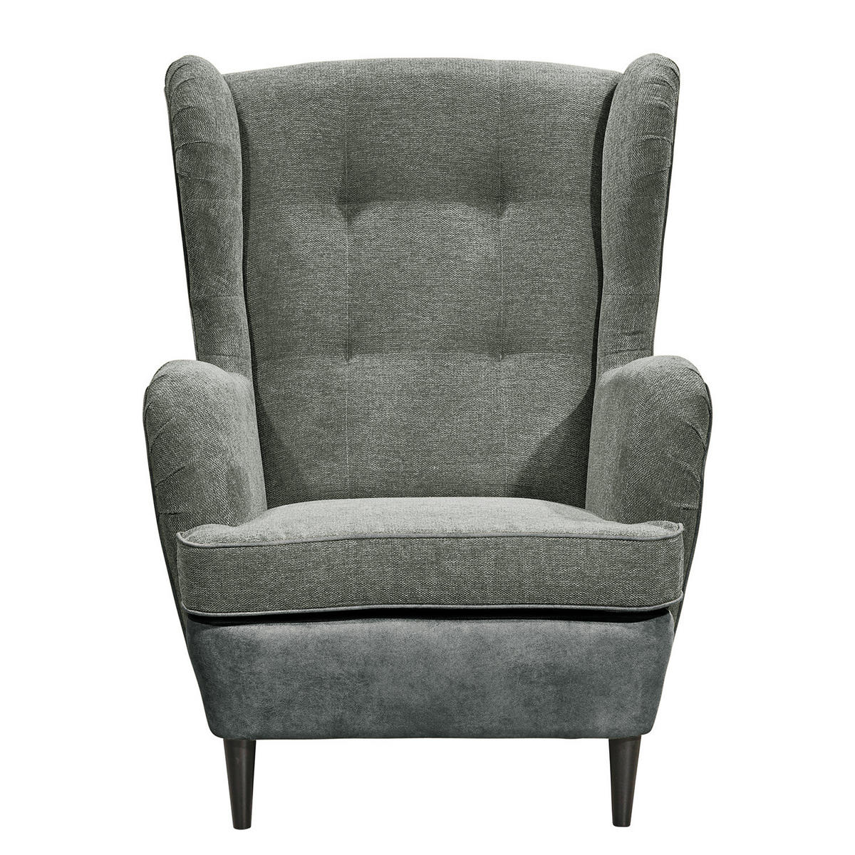 SESSEL - Schwarz/Grau, Holzwerkstoff/Buchenholz (78/102/98cm) - home24