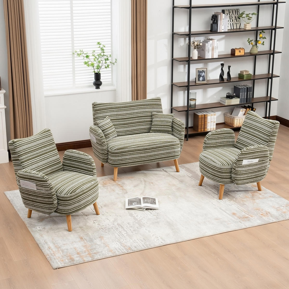 BIG SESSEL,Relaxsessel,Loungesofa,XXL-Sessel,Bouclé,Grün - Grün, Textil (121/63/81.5cm) - LVHOM