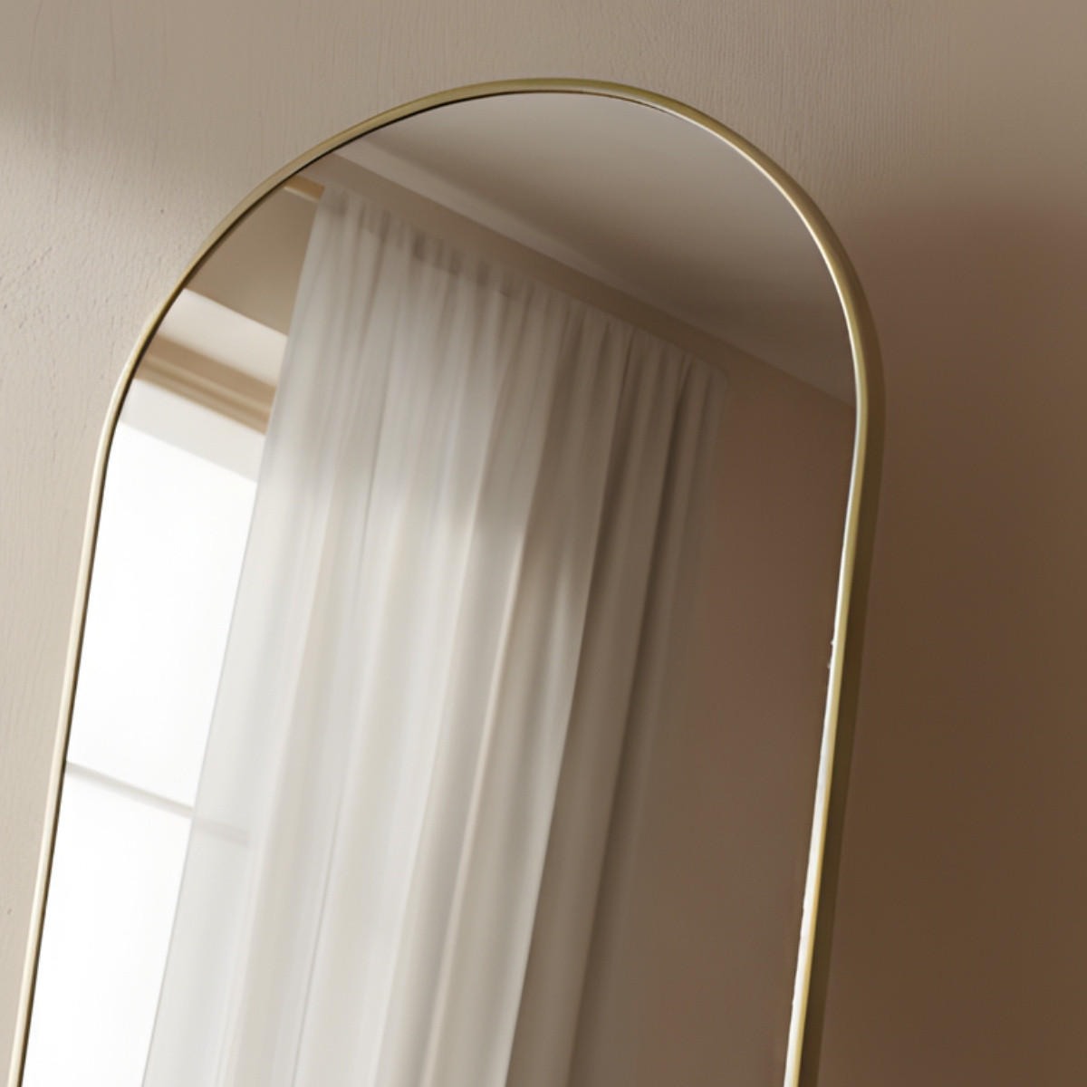 STANDSPIEGEL Fram, 150 x 50 cm - Goldfarben, Glas (50/150/2.5cm)