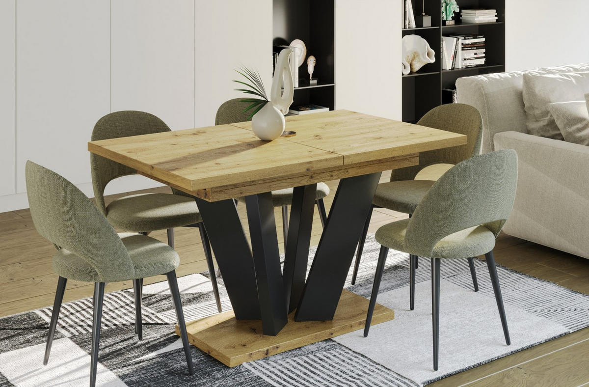 ESSTISCH Alex ausziehbar - Eiche Artisan, Holzwerkstoff (130/80/80cm) - Endo-Moebel