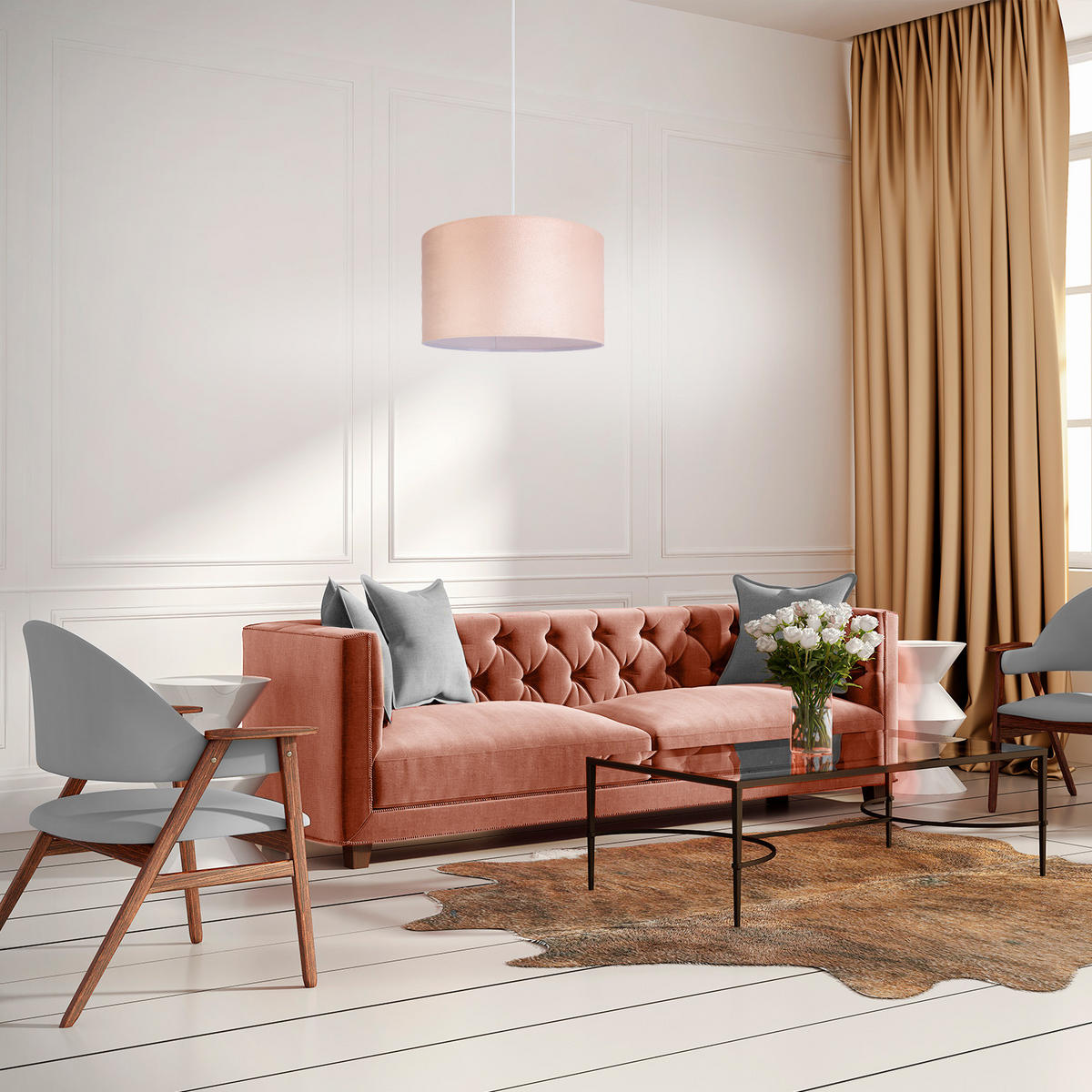 PENDELLEUCHTE Hugo Pd1 - Weiß, Metall (45.5/45.5/28cm) - Paco Home