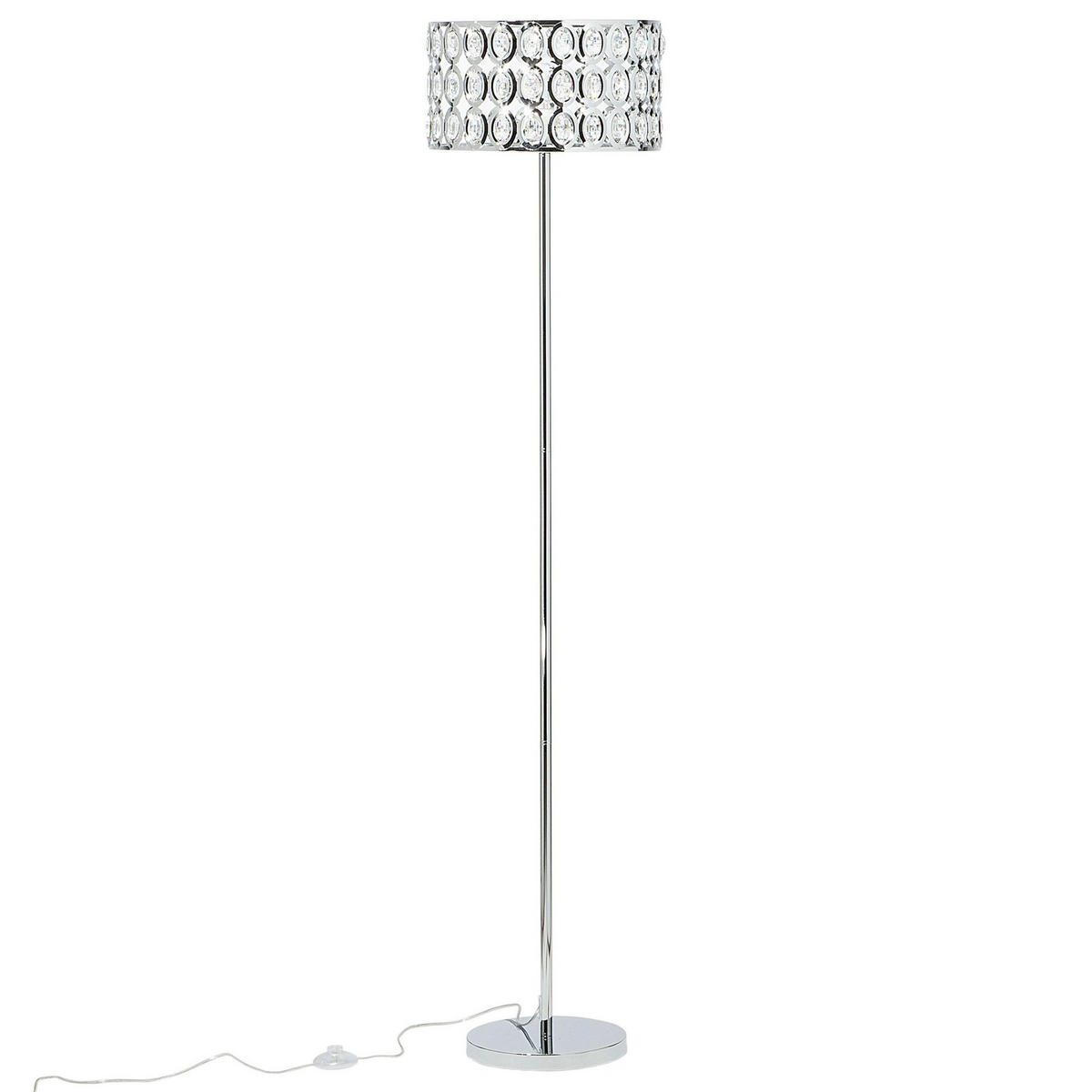 STEHLAMPE Tenna 35/35/160 cm - Silberfarben, Metall (35/35/160cm) - Beliani