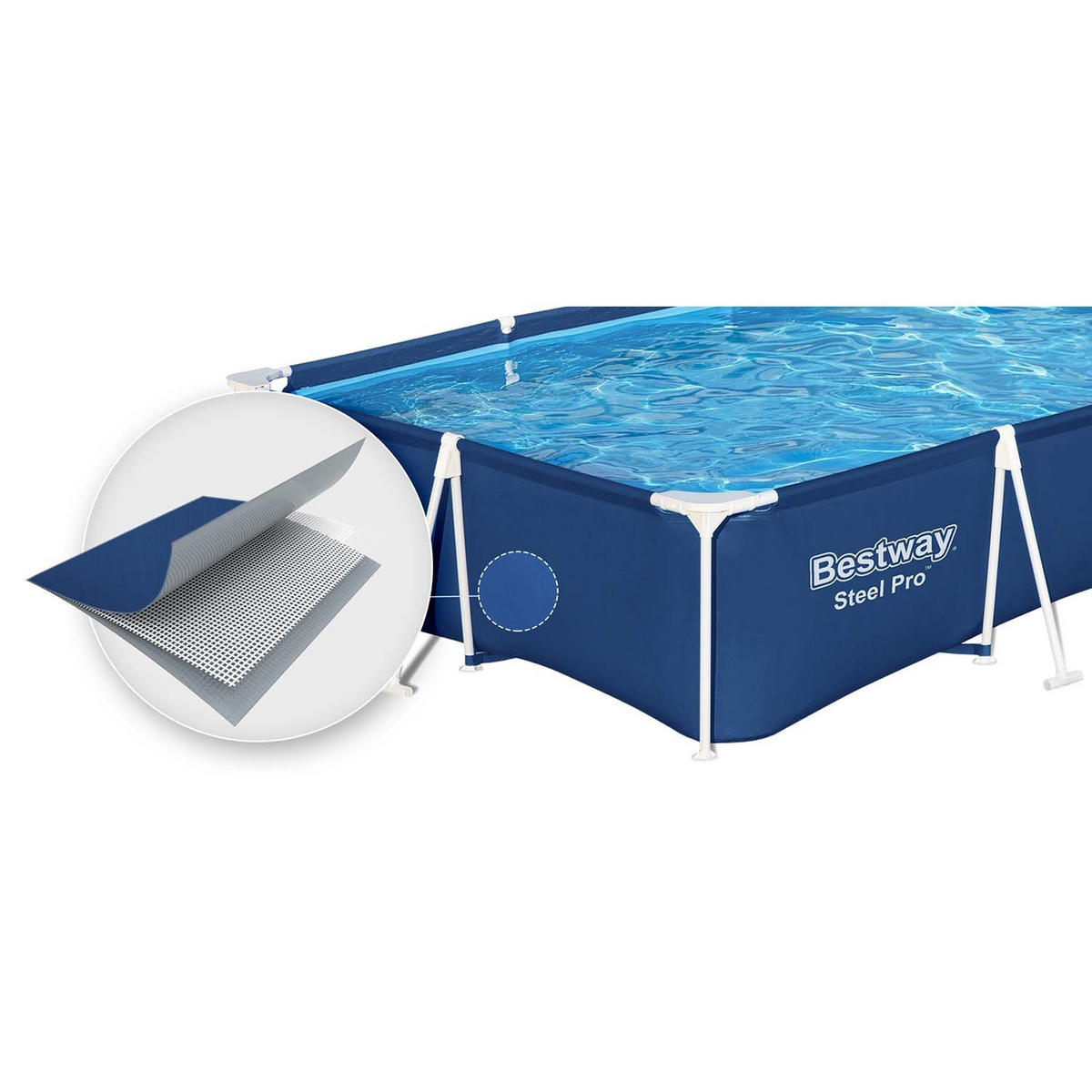 POOL SET 300 x 201 x 66 cm, 5in1 - 56404N - Blau, Textil (300/66/201cm)