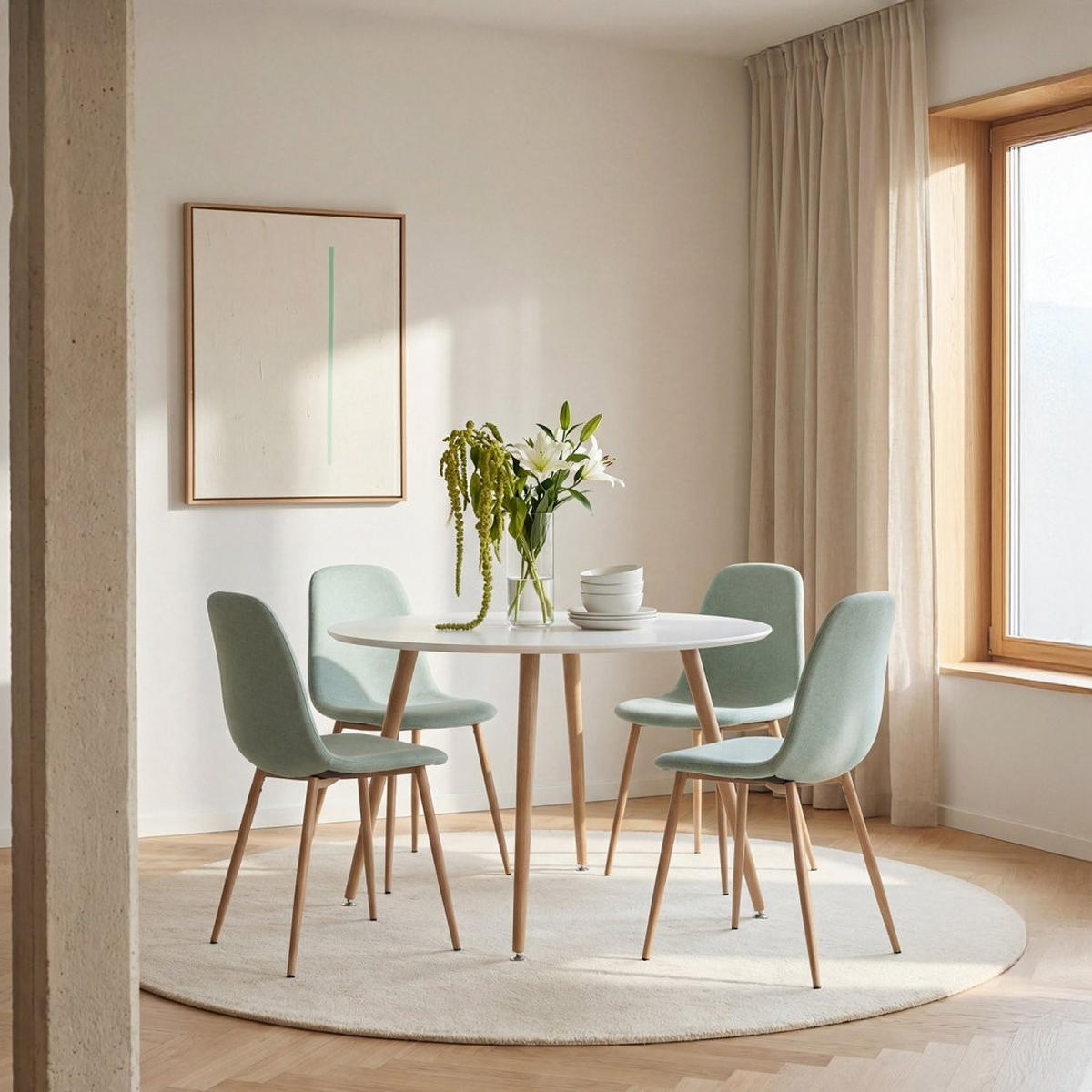 ESSZIMMERSTUHL Ellis Grün 43 cm x 87 cm 4er-Set - Grün, Textil (43/87/54cm) - Klast Home