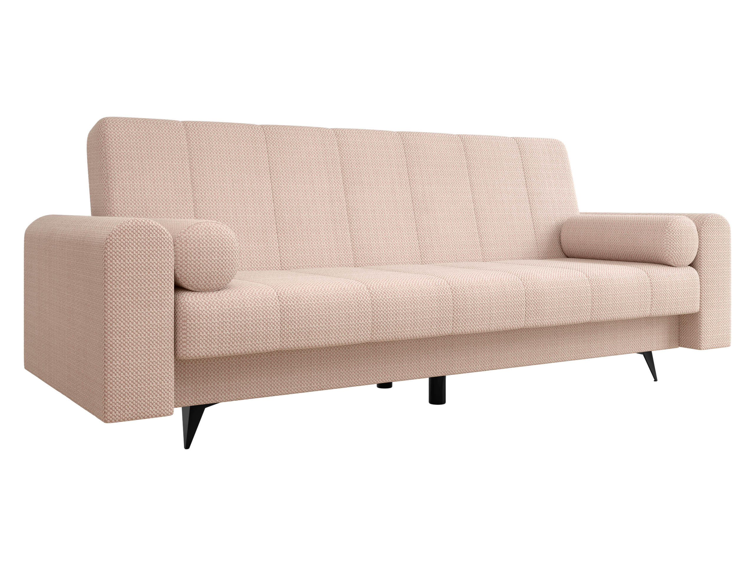 SCHLAFSOFA Zuri - Hellrosa/Schwarz, Holz/Textil (240/93/91cm) - MIRJAN24