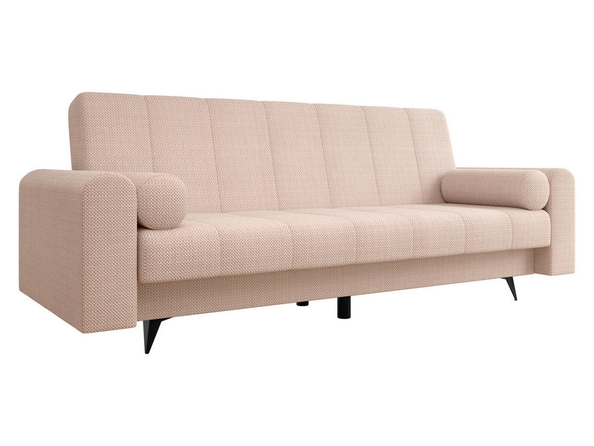 SCHLAFSOFA Zuri - Hellrosa/Schwarz, Holz/Textil (240/93/91cm) - MIRJAN24