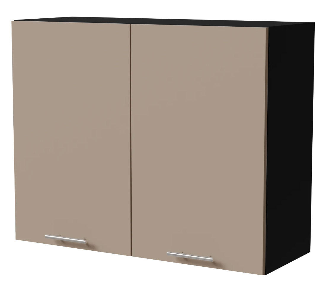 KÜCHENHÄNGESCHRANK Brerra W3/90 Schwarz / RAL 1019 graubeige Matt 90 / 32,5 / 72cm - Graubraun/Schwarz, Holz/Holzwerkstoff (90/72/32.5cm) - Feldmann-Wohnen
