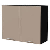 KÜCHENHÄNGESCHRANK Brerra W3/90 Schwarz / RAL 1019 graubeige Matt 90 / 32,5 / 72cm - Graubraun/Schwarz, Holz/Holzwerkstoff (90/72/32.5cm) - Feldmann-Wohnen