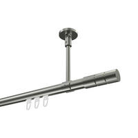 INNENLAUF-GARDINENSTANGEN-SET Sonette Elanto 600 cm (geteilt in 3 x 200 cm), 1-läufig, 20 mm Ø Edelstahl-Optik - Edelstahlfarben, Metall (600cm) - INTERDECO