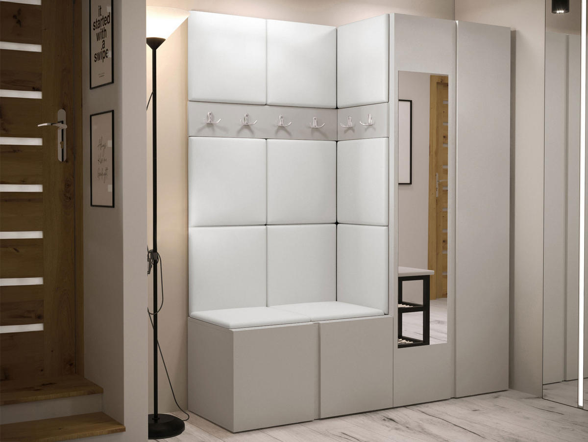GARDEROBEN-SET Orion XII - Kaschmir/Weiß, Holzwerkstoff/Kunststoff (158/186/46cm) - MIRJAN24
