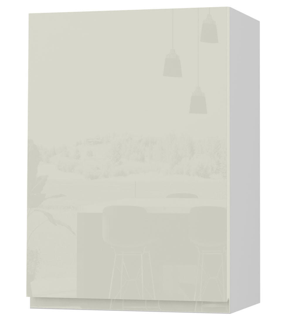 HÄNGESCHRANK Florence W2/50 Weiß / RAL 1013 perlweiß HG 50 / 32,5 / 72cm - Türanschlag rechts - Weiß Hochglanz/Weiß, Holz/Holzwerkstoff (50/72/32.5cm) - Feldmann-Wohnen