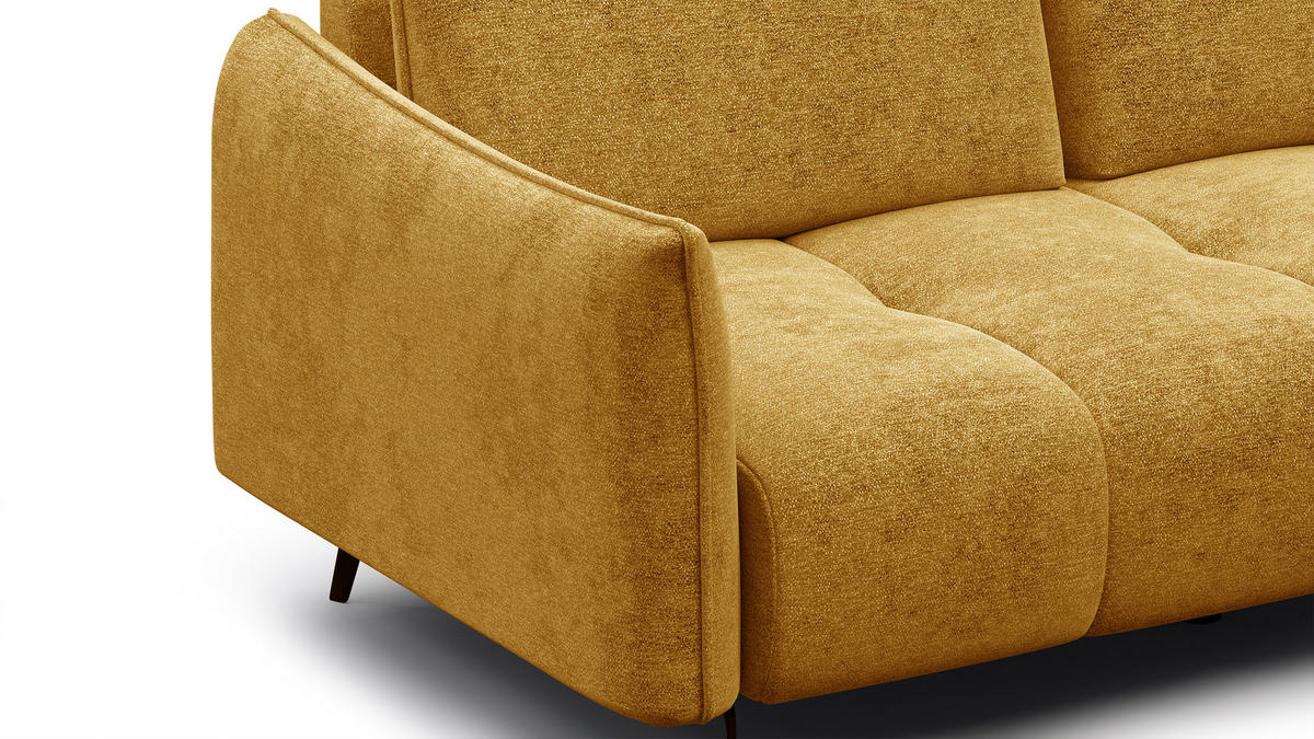 SOFA AERA 2,5-Sitzer, gelb - Gelb/Schwarz, Holz/Textil (187/89/96cm) - Courtois Laville