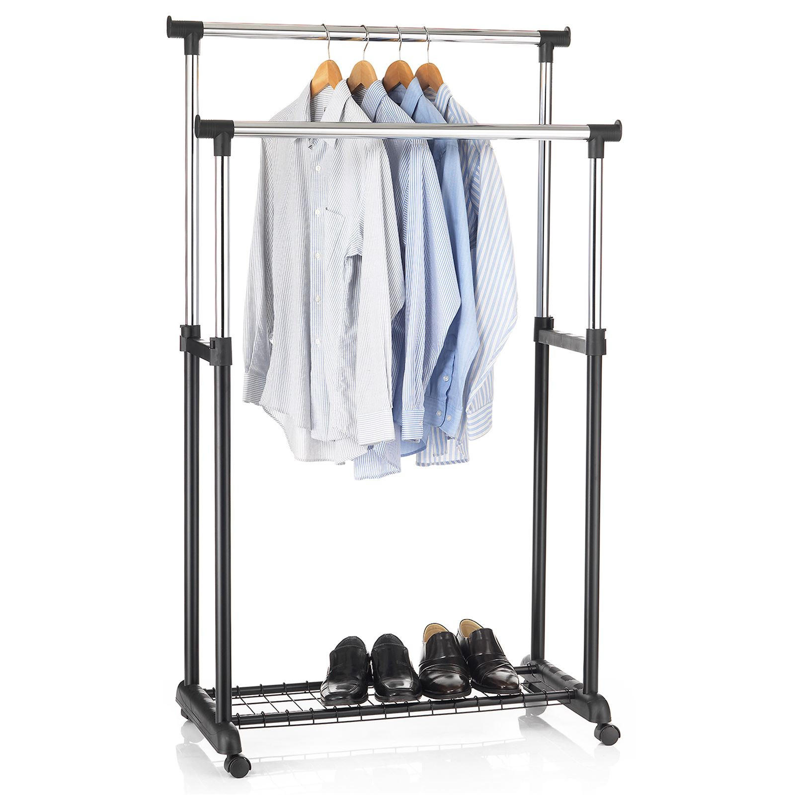 GARDEROBENWAGEN GROSSO - Schwarz, Metall (83/164/44cm) - IDIMEX