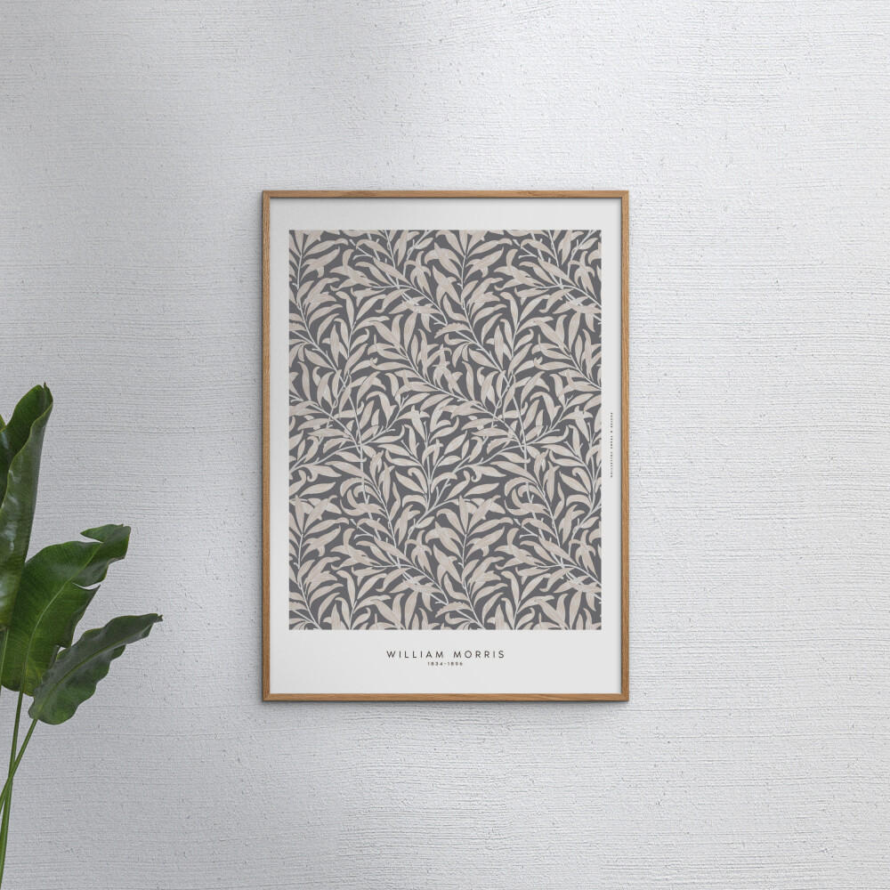 POSTER mit Rahmen William Morris - Nature Dust - Eichefarben/Grün, Holz/Papier (50/70cm) - Poster&Frame