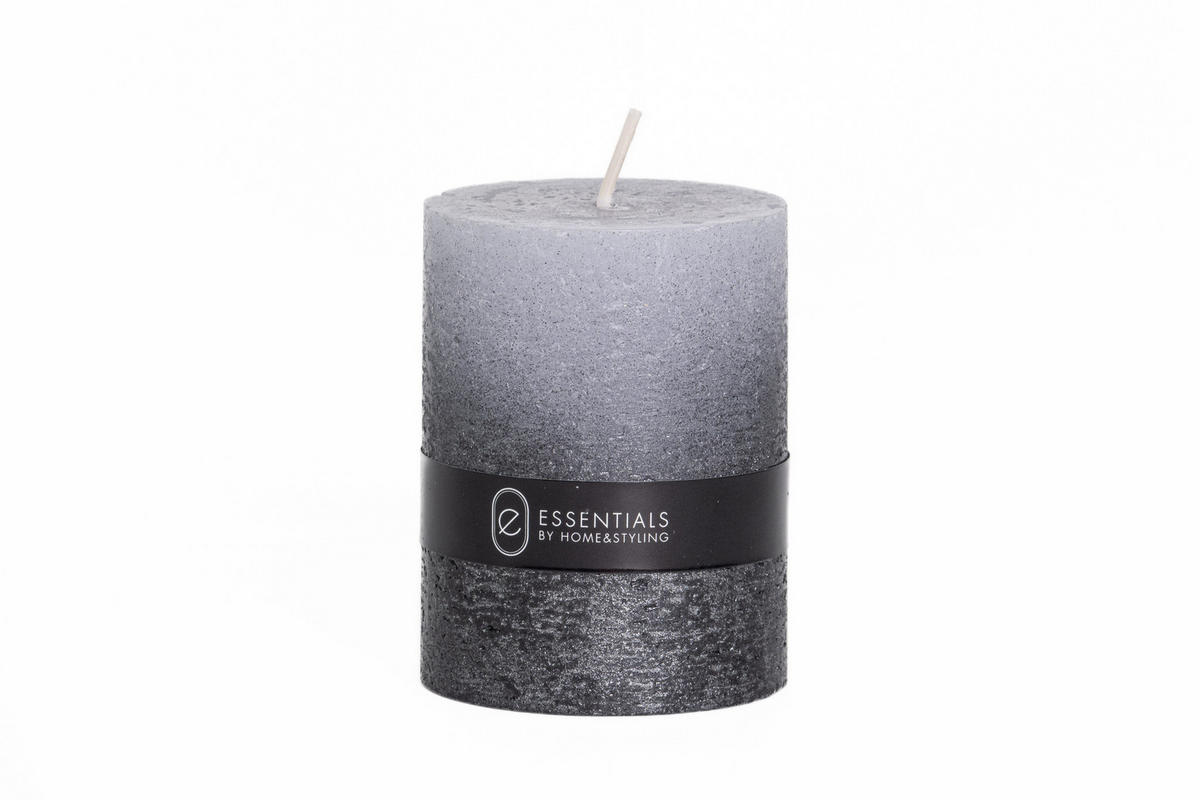 KERZE Dip Dye 8 cm - Grau, Paraffin (6/8/6cm) - Home Styling Collection