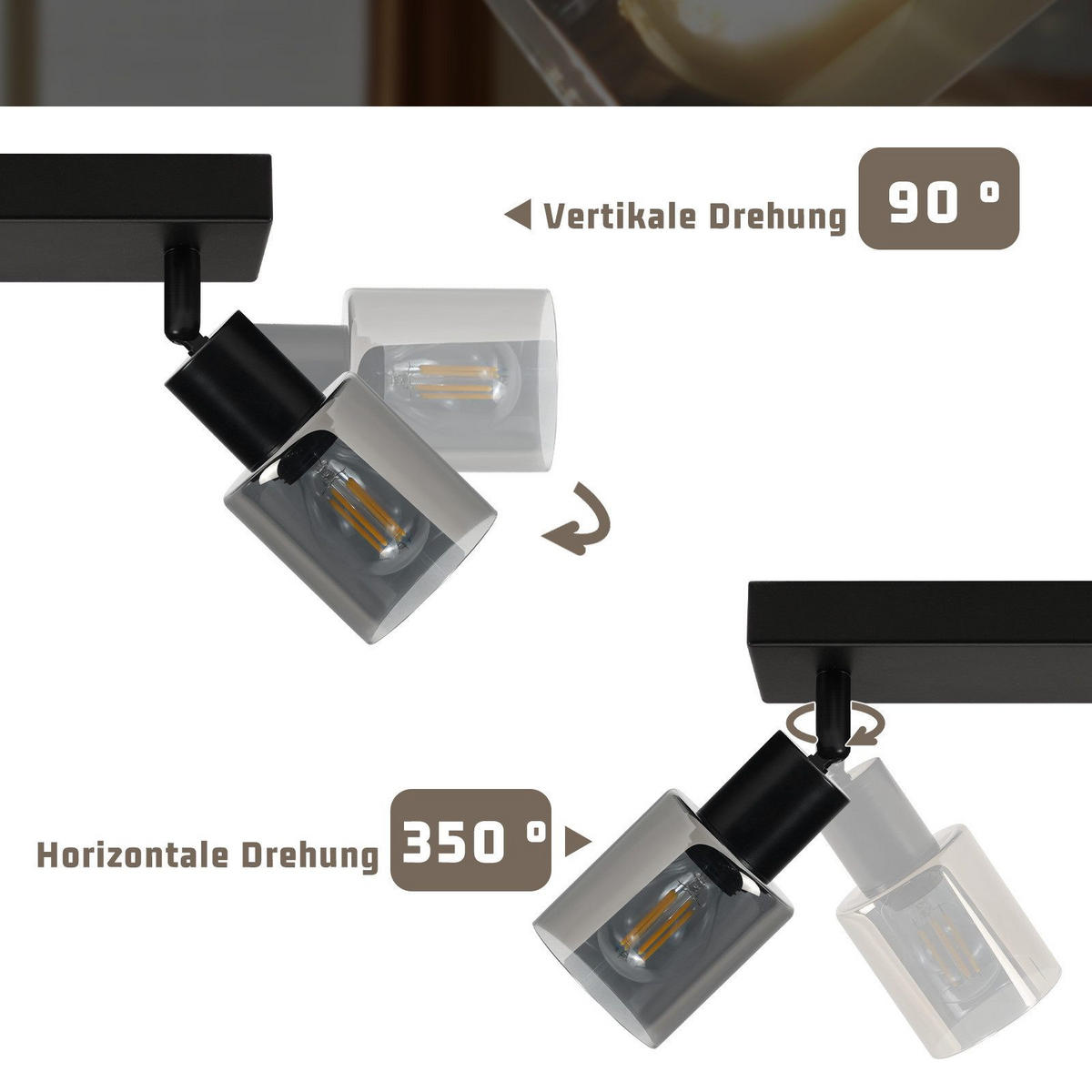 DECKENLEUCHTE Eaton 26/19/15cm - Schwarz, Metall (26/19/15cm) - Nettlife
