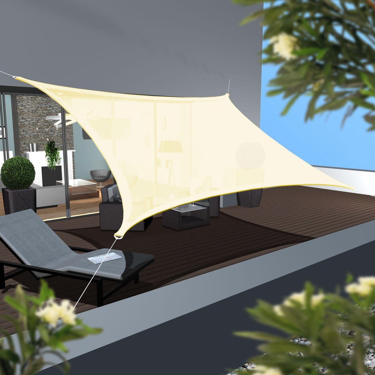 SONNENSEGEL Luftdurchlässig 500/300 cm Beige - Beige, Kunststoff (300/500cm) - Amanka