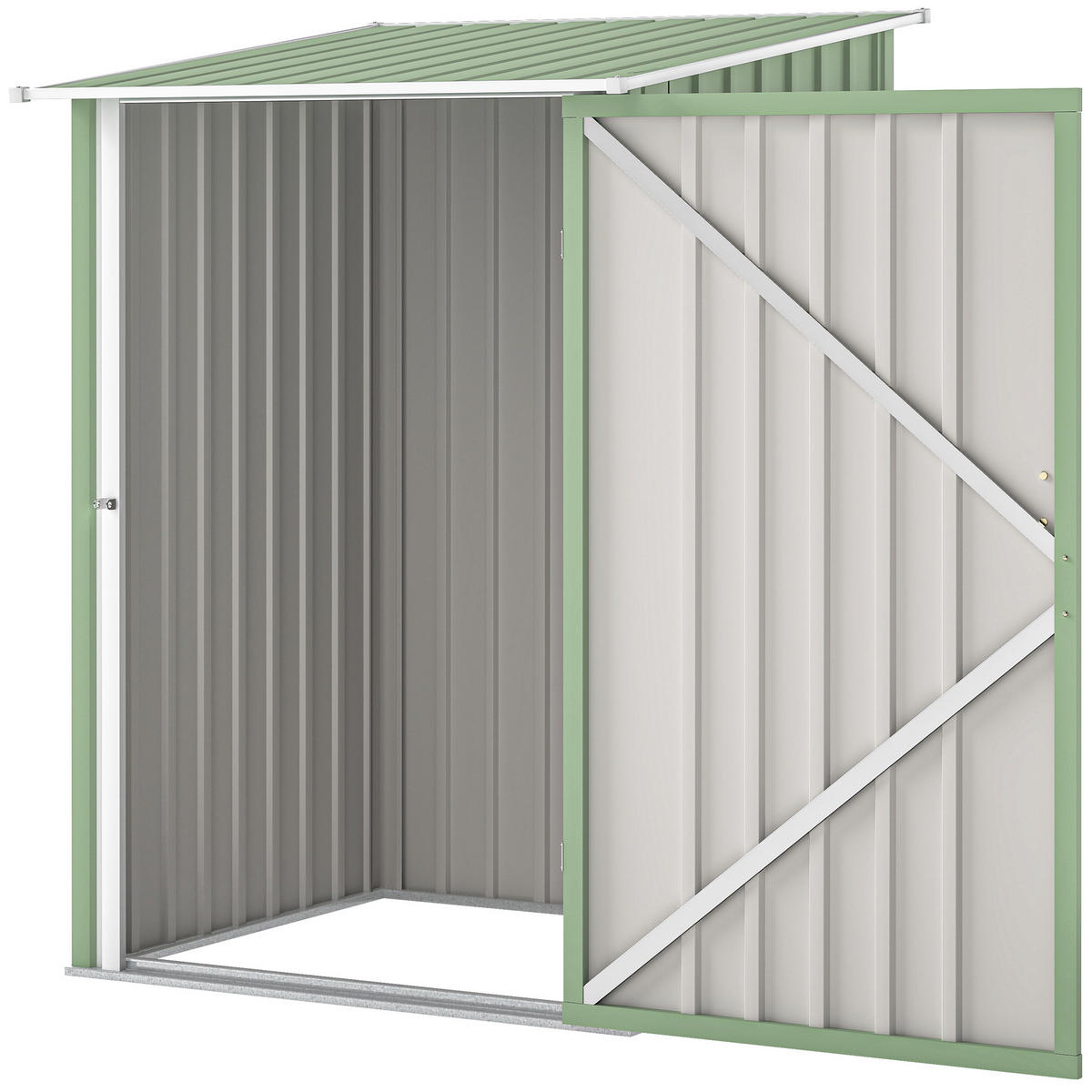 GARTENHAUS aus verzinktem Stahl mit Tür 100 x 104 x 160 cm ,hellgrün - Grün, Metall (100/160/104cm) - Vallsero