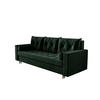 SOFA SKANDI mit Schlaffunktion ITAKA 10 mit Stauraum - Grün, Textil (90/88/232cm) - Bedante
