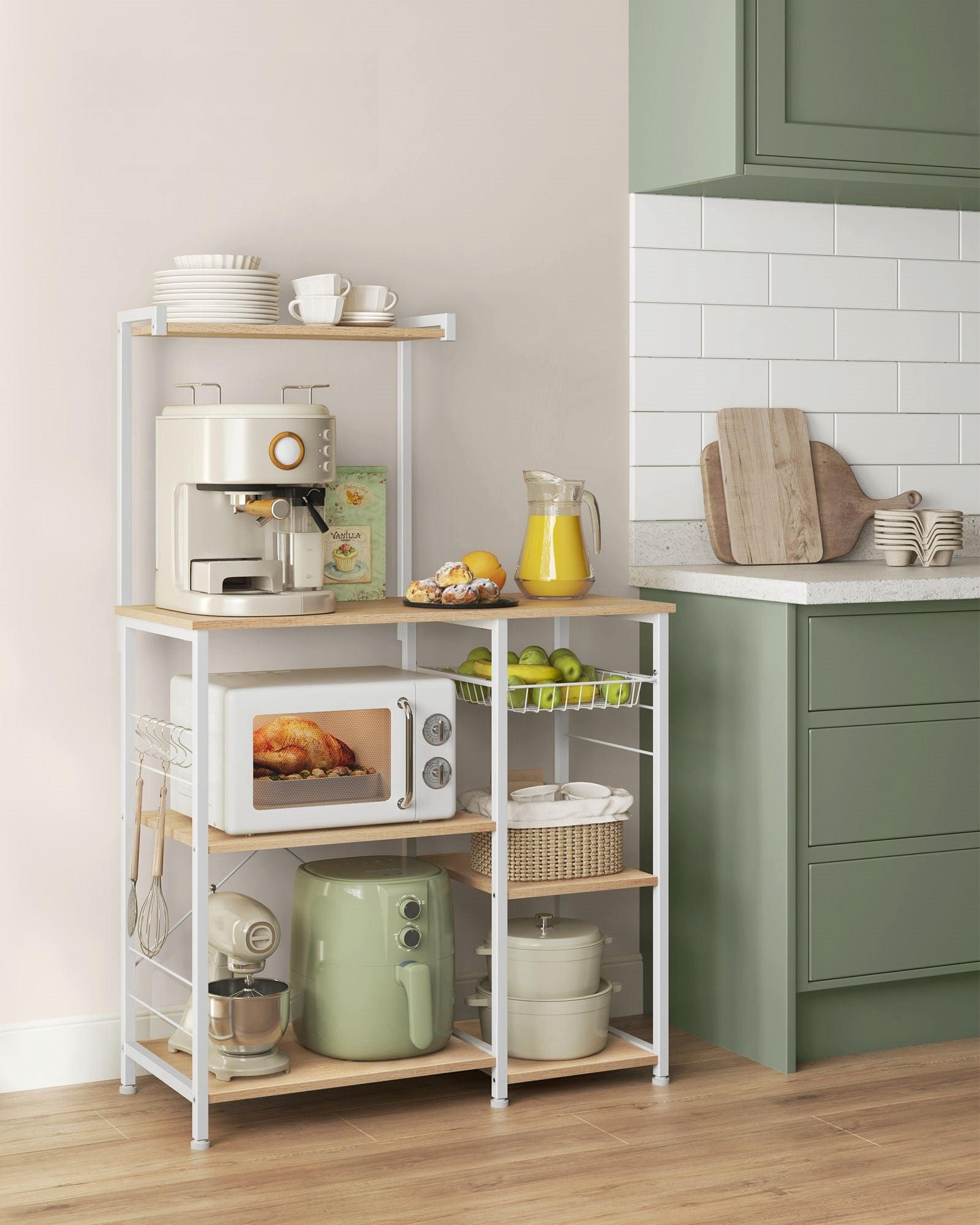 KÜCHENREGAL SOFIA - Beige, Holzwerkstoff (90/134/40cm) - Hansiro