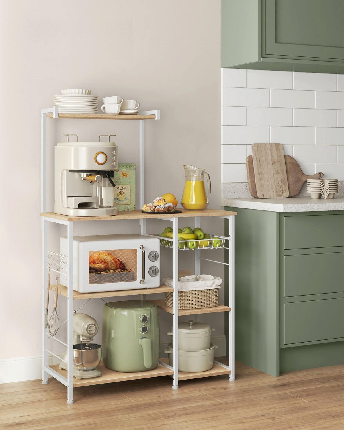 KÜCHENREGAL SOFIA - Beige, Holzwerkstoff (90/134/40cm) - Hansiro