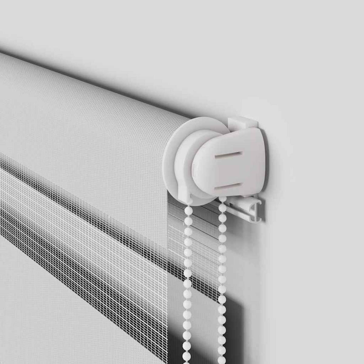 DOPPELROLLO 85/150 cm Stoffbreite 80,9 cm aus Polyester Hellgrau - Hellgrau, Textil (85/150cm) - vidaXL