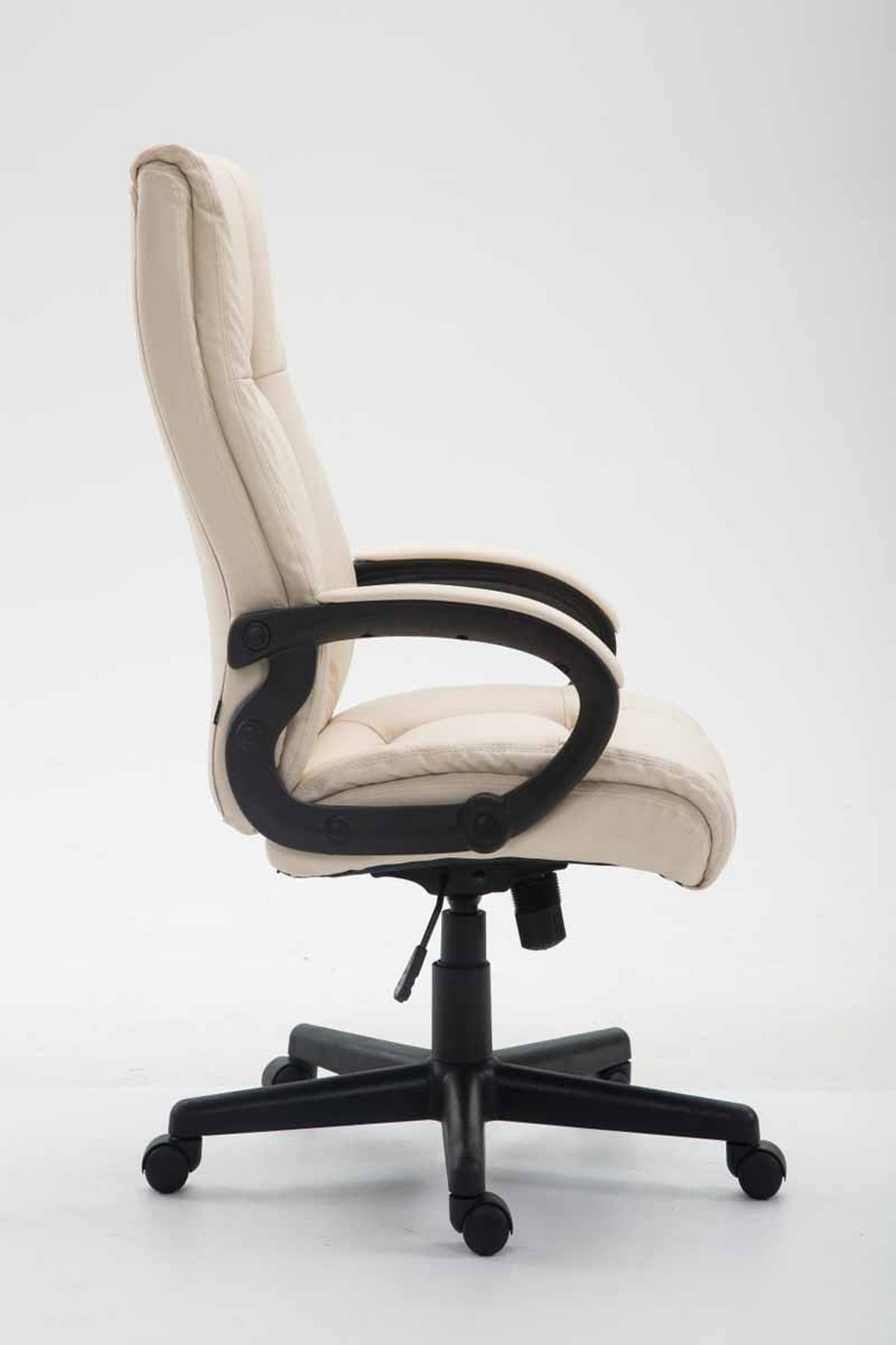 CHEFSESSEL Lederlook Creme - Creme/Schwarz, Kunststoff/Textil (66/106/70cm) - CLP