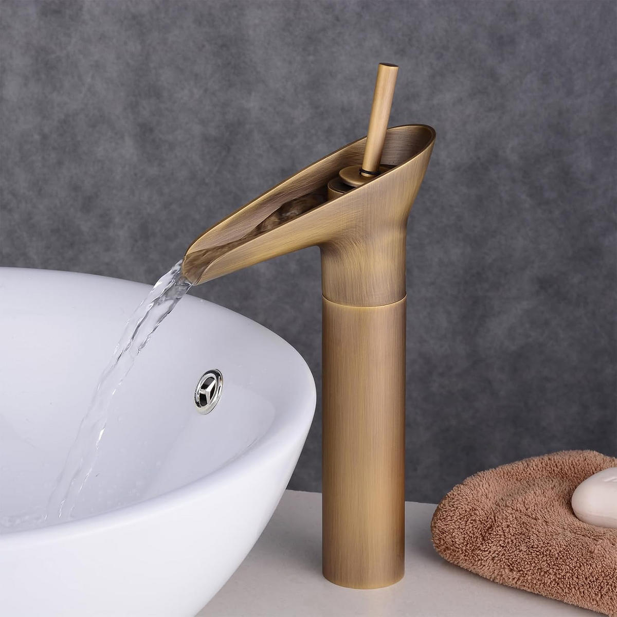 BADEZIMMERARMATUR, 31 cm x 14 cm, gold - Goldfarben, Metall (40/10/20cm) - Vallsero