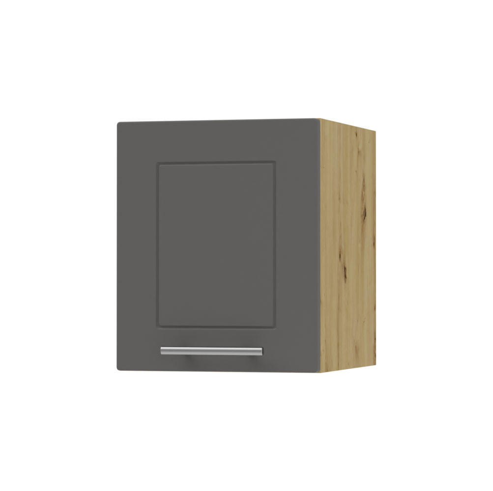 KLAPPHÄNGESCHRANK Kvantum W4B/30 Graphit Matt / Eiche Artisan Matt 30 / 32,5 / 36cm - Graphitfarben/Eiche Artisan, Holz/Holzwerkstoff (30/36/32.5cm) - Feldmann-Wohnen