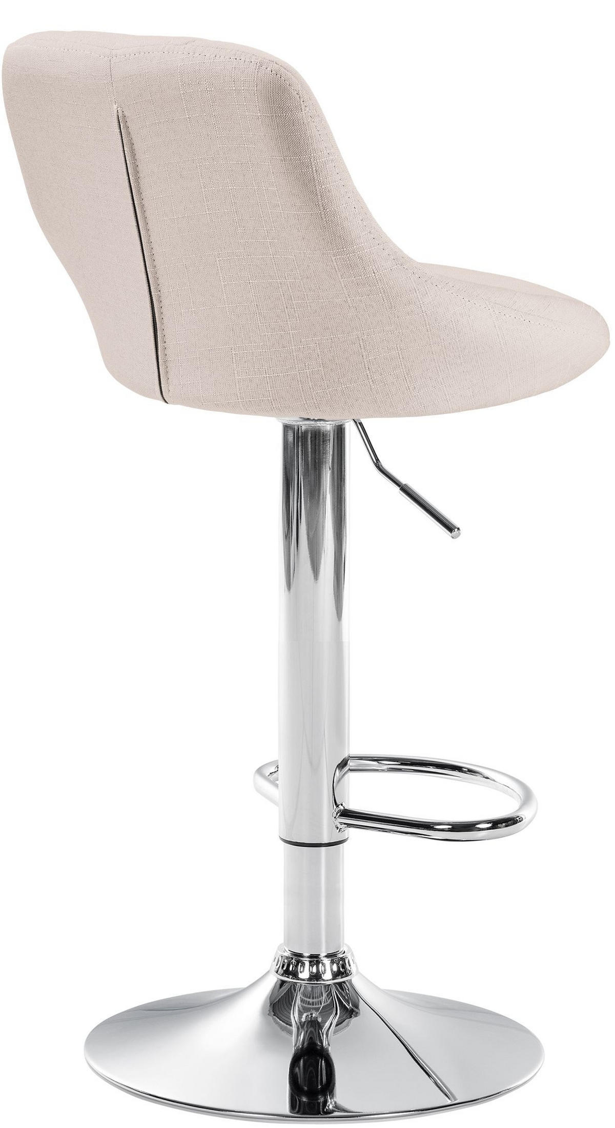 BARHOCKER Stoff creme - Chromfarben/Creme, Textil/Metall (46/83/49cm) - CLP