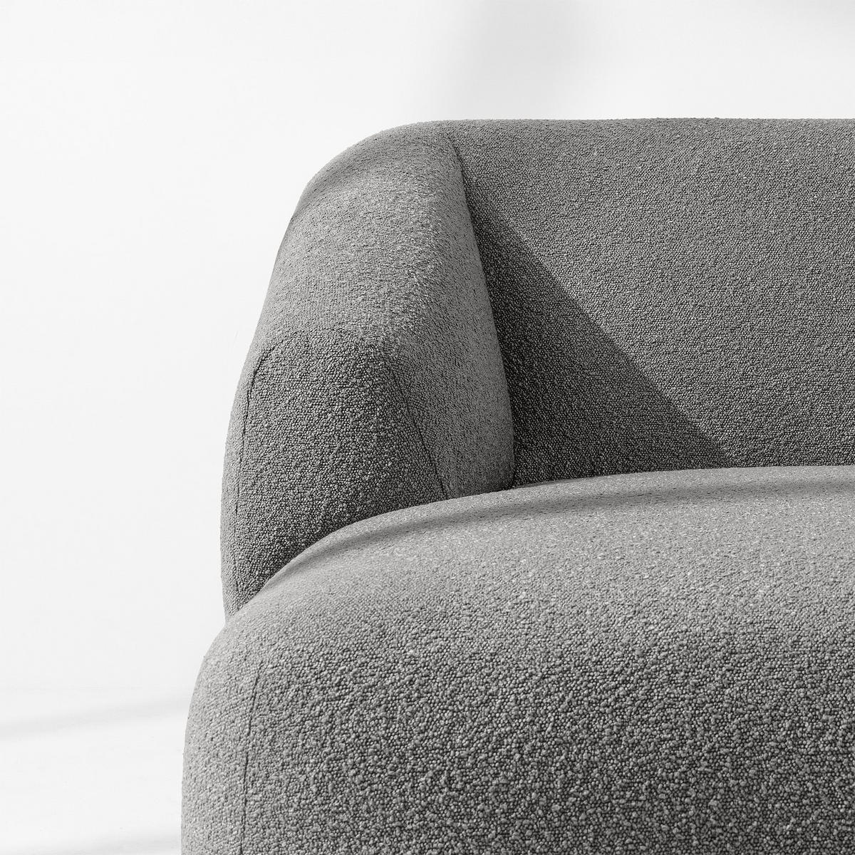 ECKSOFA RECHTS VIRA, Grau, Bouclé - Schwarz/Grau, Holz/Holzwerkstoff (300/160cm) - KONSIMO®