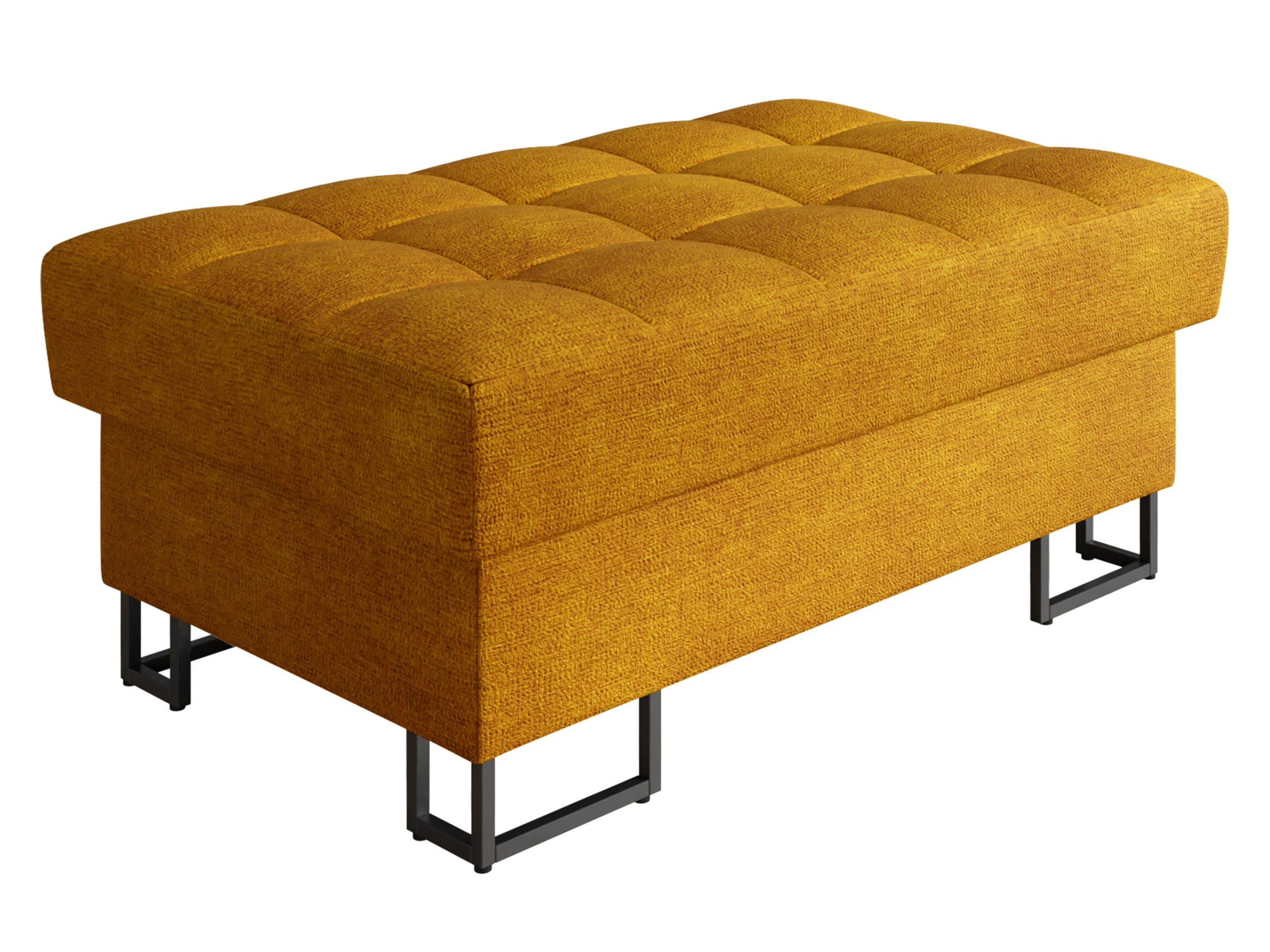 POLSTERHOCKER Laris - Currygelb/Schwarz, Holz/Textil (106/44/67cm) - MIRJAN24
