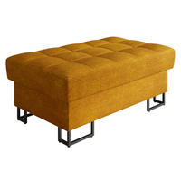 POLSTERHOCKER Laris - Currygelb/Schwarz, Holz/Textil (106/44/67cm) - MIRJAN24