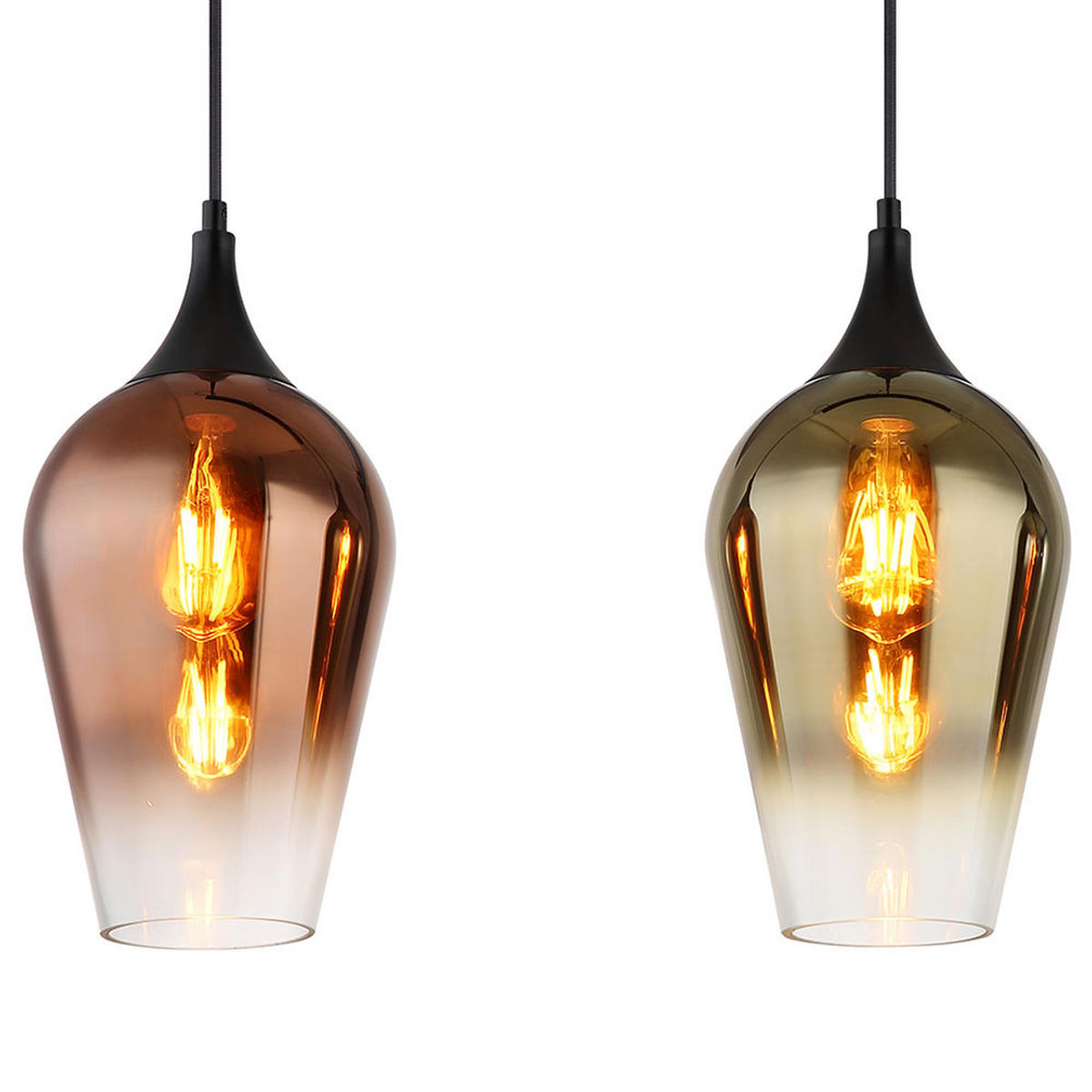 HÄNGELEUCHTE Glas Bunt Schwarz - Multicolor, Glas (83/18/120cm) - Globo Lighting