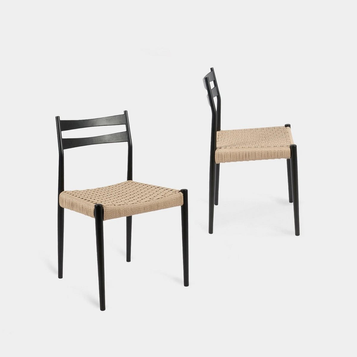 ESSZIMMERSTUHL Vina Schwarz 51 cm x 81 cm 2er-Set - Schwarz, Holz (51/81/50cm) - Klast Home