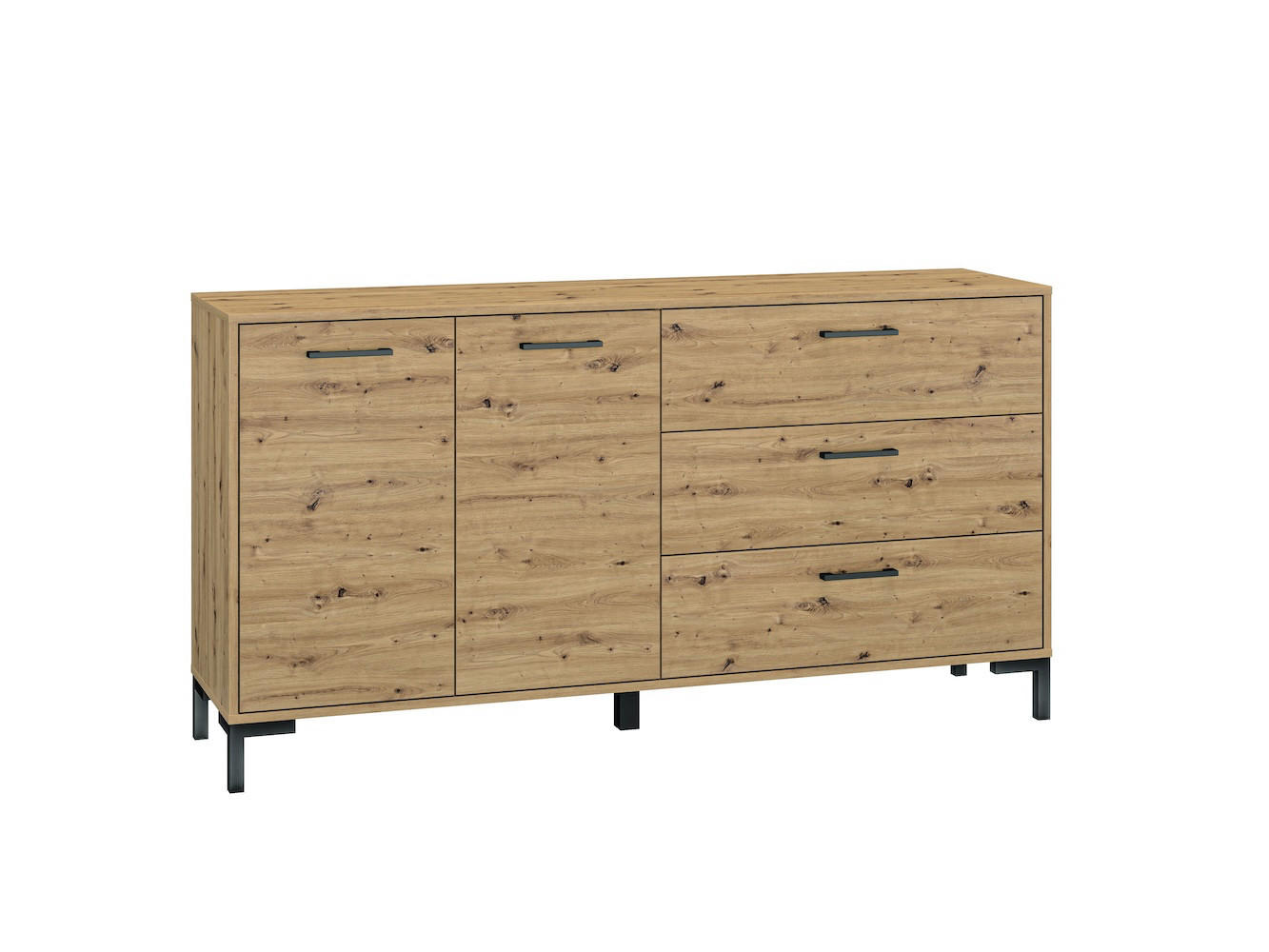 KOMMODE Nevio Artisan Eiche 160 / 41 / 83cm - Eiche Artisan/Braun, Holz/Holzwerkstoff (160/83/41cm) - Feldmann-Wohnen