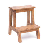 PFLANZENTREPPE Ficus Mahagoni Massivholz, 2 Ebenen naturfarben - Naturfarben, Holz (40/50/46cm) - DESIGN DELIGHTS
