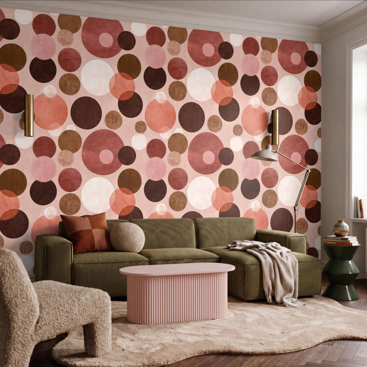 TAPETE - Kreise - Modern - Farbenfroh - 400x300 cm - Multicolor, Papier (400/300cm) - OnlyWow